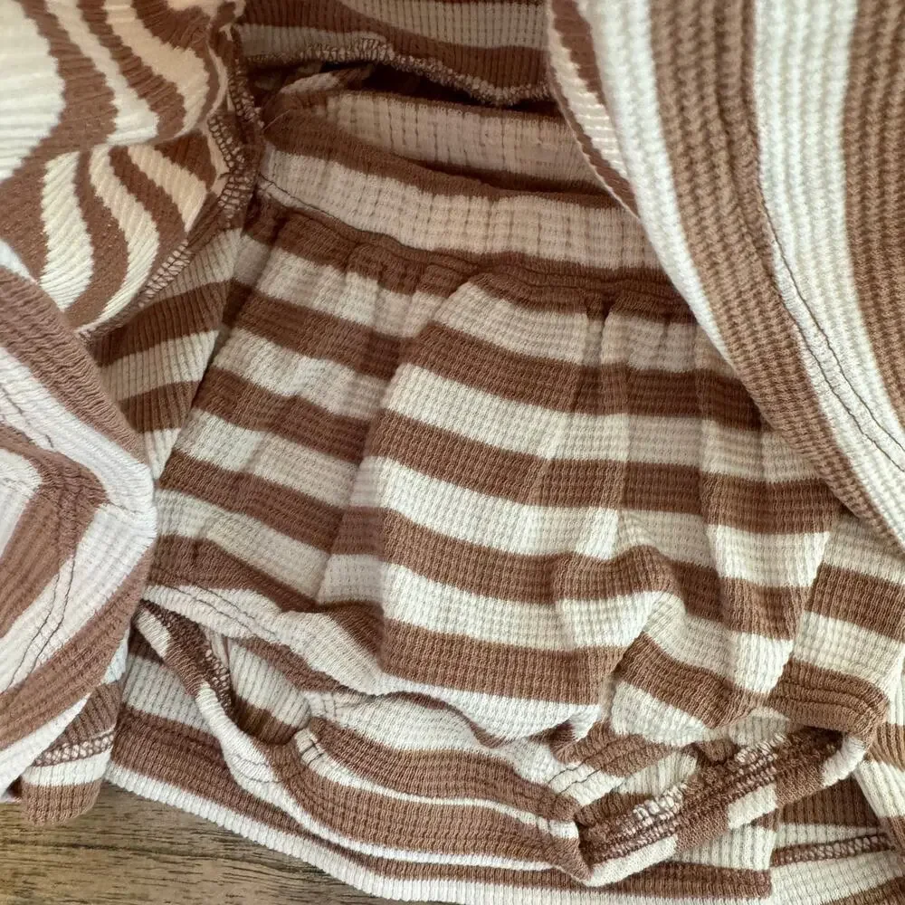 Quincy Mae Darla Harvest Stripe Dress + Bloomers - Size 3-6 months